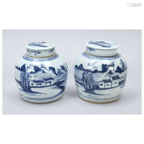 Pair of ginger pots, China, late 18