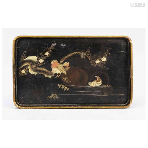 Mandarin duck tray, Japan, early 20