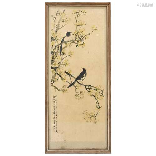 Magpie picture, China, dated 1958,