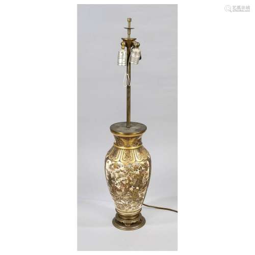 Large satsuma vase as a lampstand,
