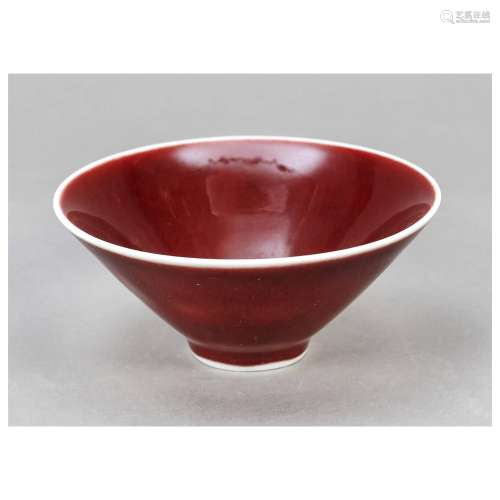 Copper red conical tea bowl, China,