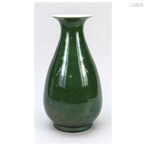 Apple green vase, China, probably r