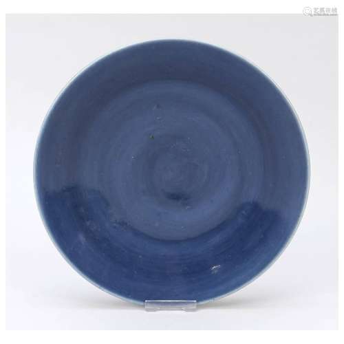 Eggplant blue plate, China, Qing dy