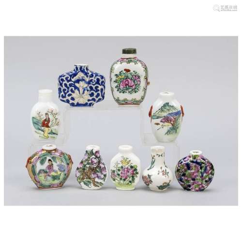 9 Schnuffbottles, China, 20th c., p