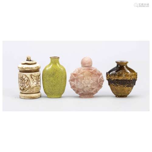 4 beautiful snuffbottles, China, 19