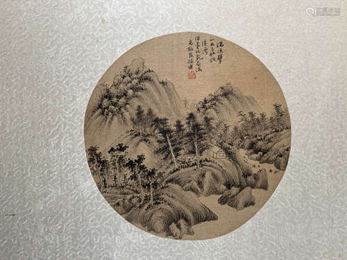 范振绪 山水 绢本镜片