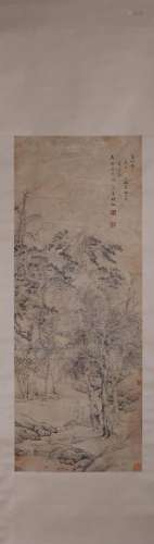 A Chinese landscape painting, Wang Shimin mark