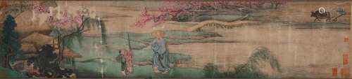A Chinese painting of cattle grazing, Unknown mark