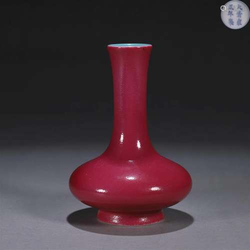 A red glaze porcelain vase