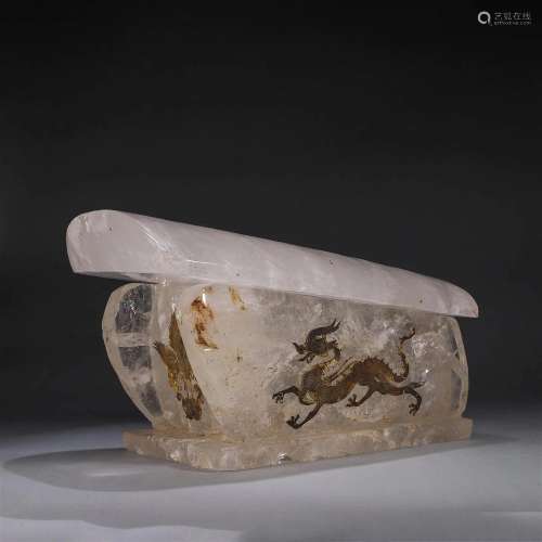 A dragon and phoenix patterned crystal coffin