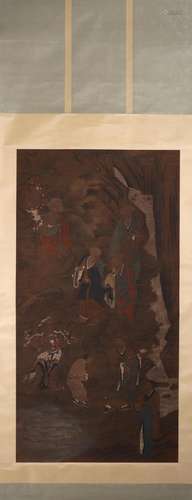 A Chinese arhat painting, Liu Songnian mark