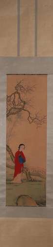 A Chinese figure painting, Lengmei mark