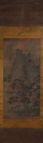 A Chinese landscape painting, Wen Zhengming mark