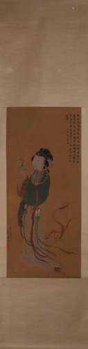 A Chinese figure painting, Luopin mark