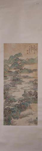 A Chinese landscape painting, Wang Shimin mark