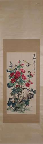 A Chinese flower-and-plant painting, Wang Xuetao mark