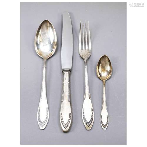 Art Nouveau cutlery for six persons,