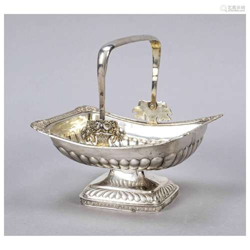 Rectangular handle basket, hallmarked