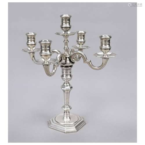 Five-flame candelabrum, Italy, 20th c