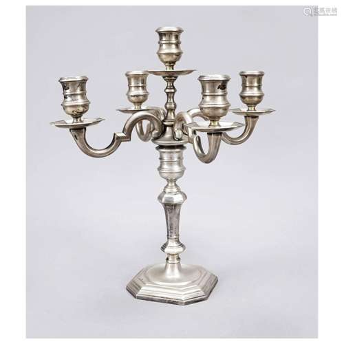 Five-flame candelabrum, Italy, 20th c