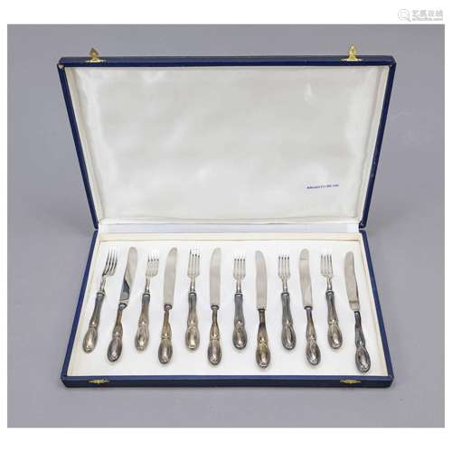 Twelve-piece fruit cutlery set, 20th