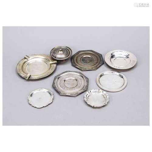 Set of eight pieces, 20th c., silver