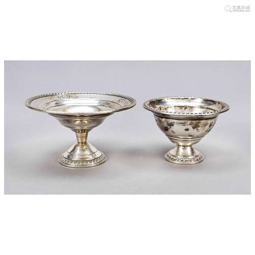 Two footed bowls, USA, 20th c., diffe