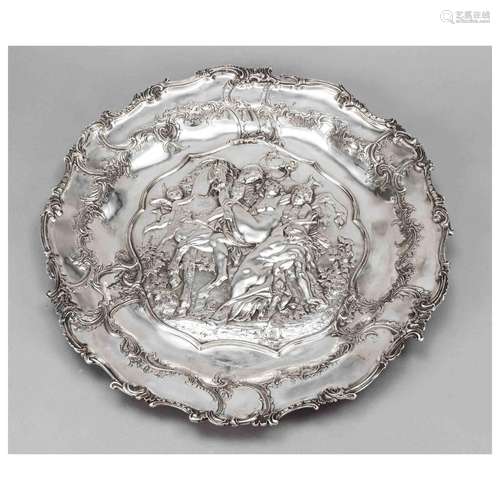 Very large relief plate, around 1900,