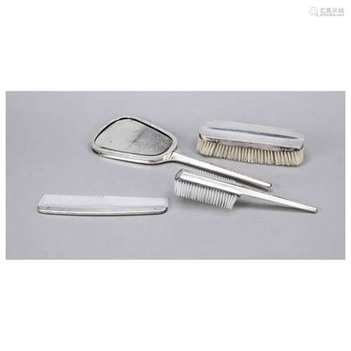 Four-piece Art Deco hairdressing set,