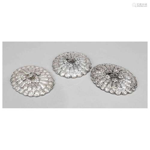 Three flower-shaped hand mirrors, Egy