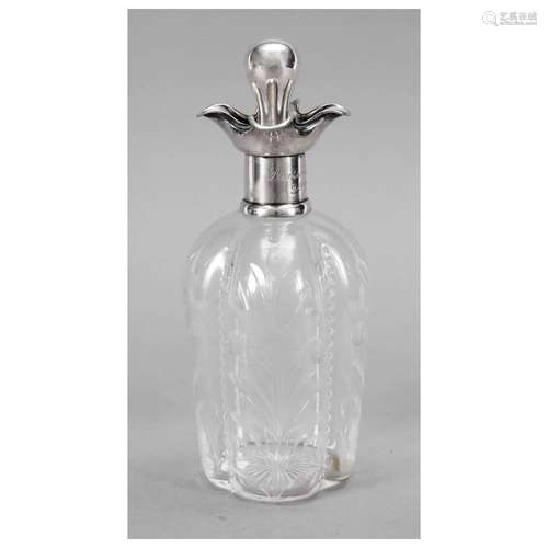 Carafe with silver mounting, c. 1910,