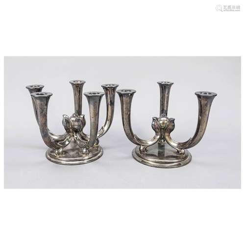 Two Art Deco candlesticks, 1930/40s,