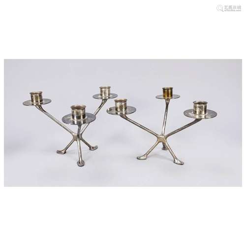 Pair of candlesticks, 20th c., plated