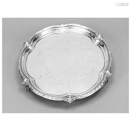 Round tray/salver, England, c. 1900,