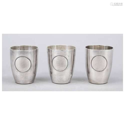Three cups, German, mid-20th century,