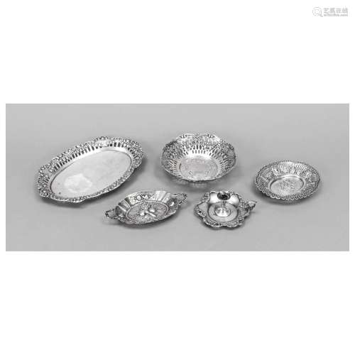 Group of five pieces, 20th century, d