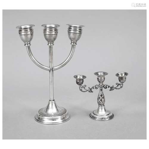 Two three-flame candlesticks, Italy,