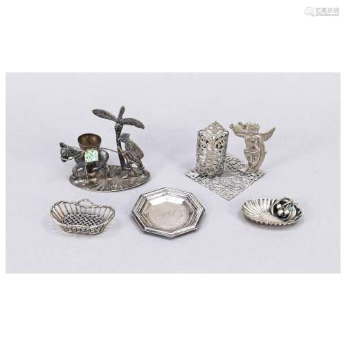 Five miniatures, 20th c., silver vari
