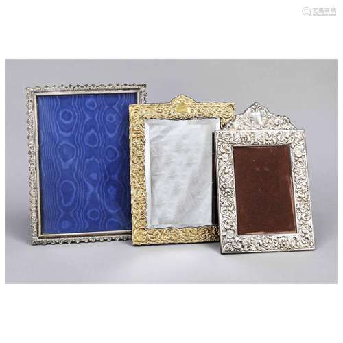 Two photo stand frames, 20th c., silv