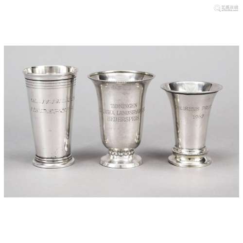 Three cups, Sweden, 20th century, dif