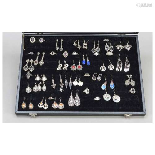 mixed lot of silver jewelry, 20th c.,