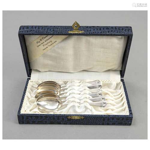 Six demitasse spoons, England, 1936,