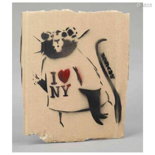 Banksy (*1974), ''I love NY'', sten