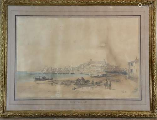 Charles MOZIN (1806-1862), Vue de la baie de Cannes vers 184...