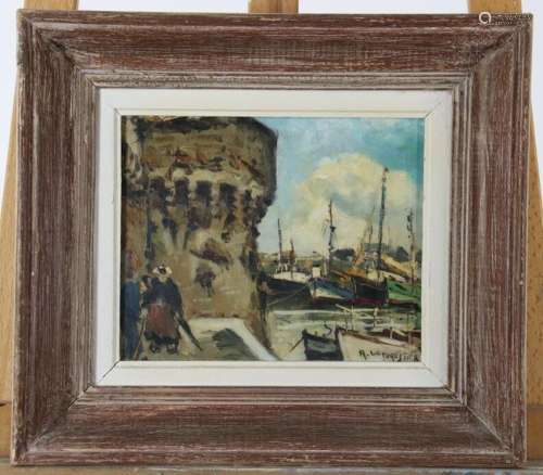René LEFORESTIER (1903-1972), Vue du port de st Malo, huile ...