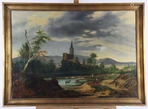 Johann Friedrich HELMSDORF (1783-1852) (Attribué à). Vue sur...