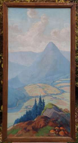 Raymond URBAIN (1892-1962). Paysage de montagne. Signé en ba...