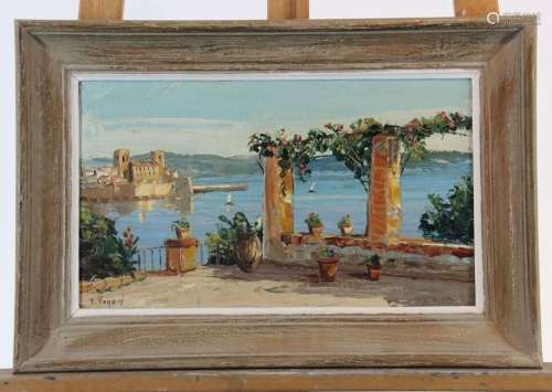 L. VOYON (XXe siècle), Paysage en bord de mer, huile sur iso...
