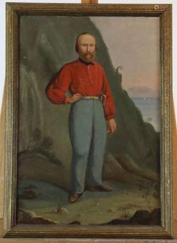 Ecole du XIXe siècle, Portrait de Giuseppe Garibaldi, huile ...