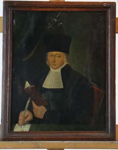 École du XVIIe siècle. Portrait d'un avocat, huile sur panne...